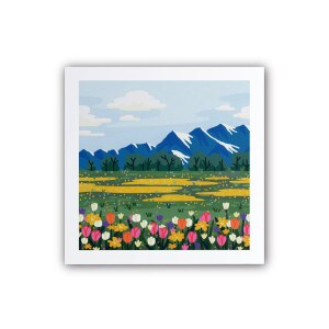 Wellsville spring print 5x5" leah jay illustration